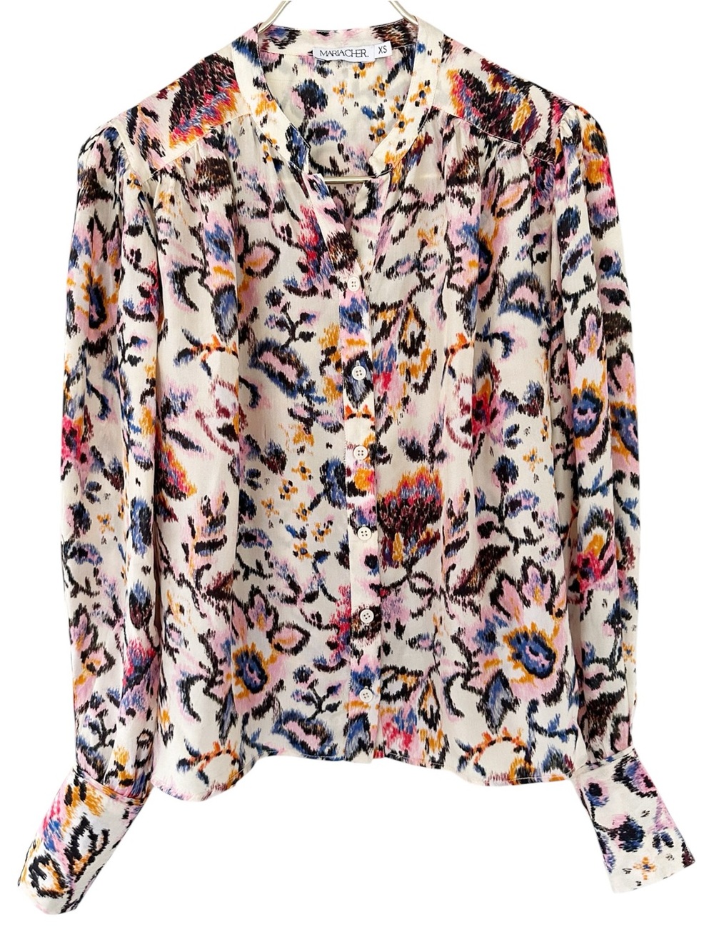 Maria Cher • Maria Cher ikat watercolor floral print blouse